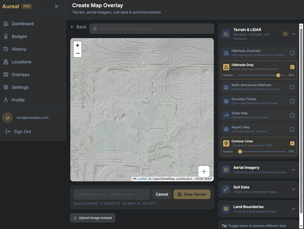 PRO Portal web dashboard with LiDAR overlays